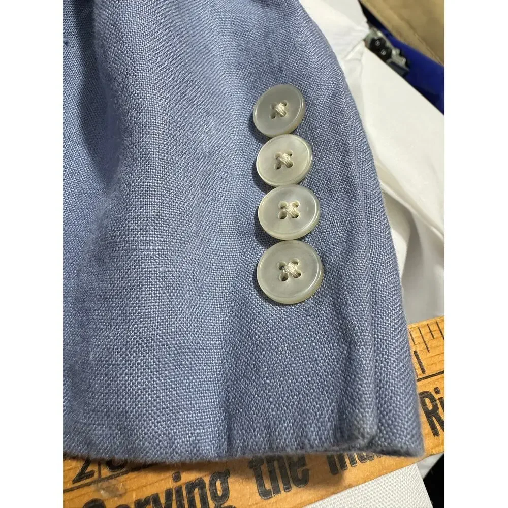Polo Ralph Lauren Blue Linen Blazer Sport Coat - Men's Size 46R